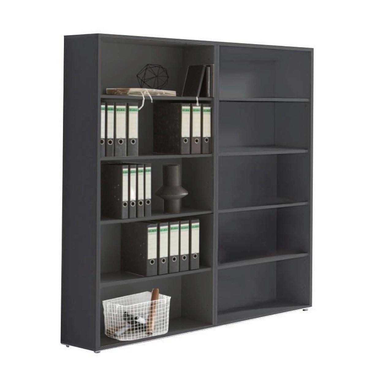 REGALSET OFFICE EDITION - RW SET 1 HOCH - Anthrazit, MODERN, Holzwerkstoff (168,8/185,6/33cm) - MID.YOU