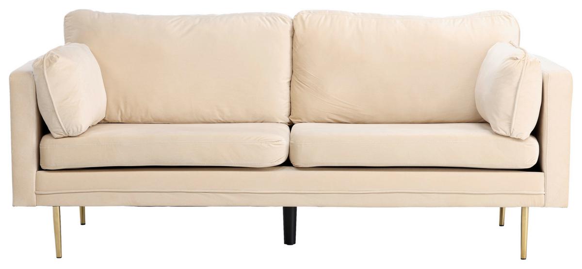 2-SITZER-SOFA BOOM - Beige/Goldfarben, Design, Textil/Metall (203/84/90cm) - Livetastic