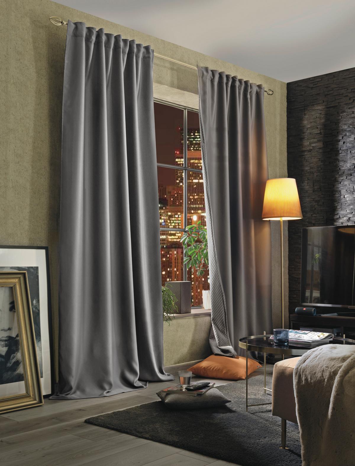 Lärmschutzvorhang Akustikschal Grau ca. 135x245cm - Grau, KONVENTIONELL, Textil (135/245cm)