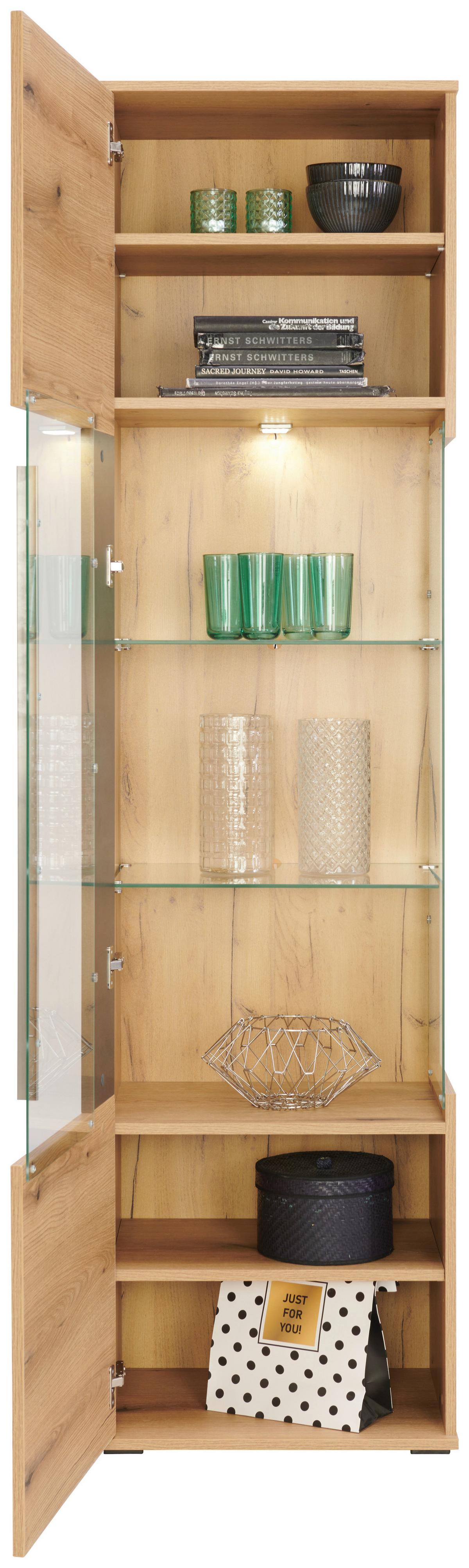 Vitrină LIMIT - Modern, sticlă/material pe bază de lemn (52/201/40cm) - Modern Living