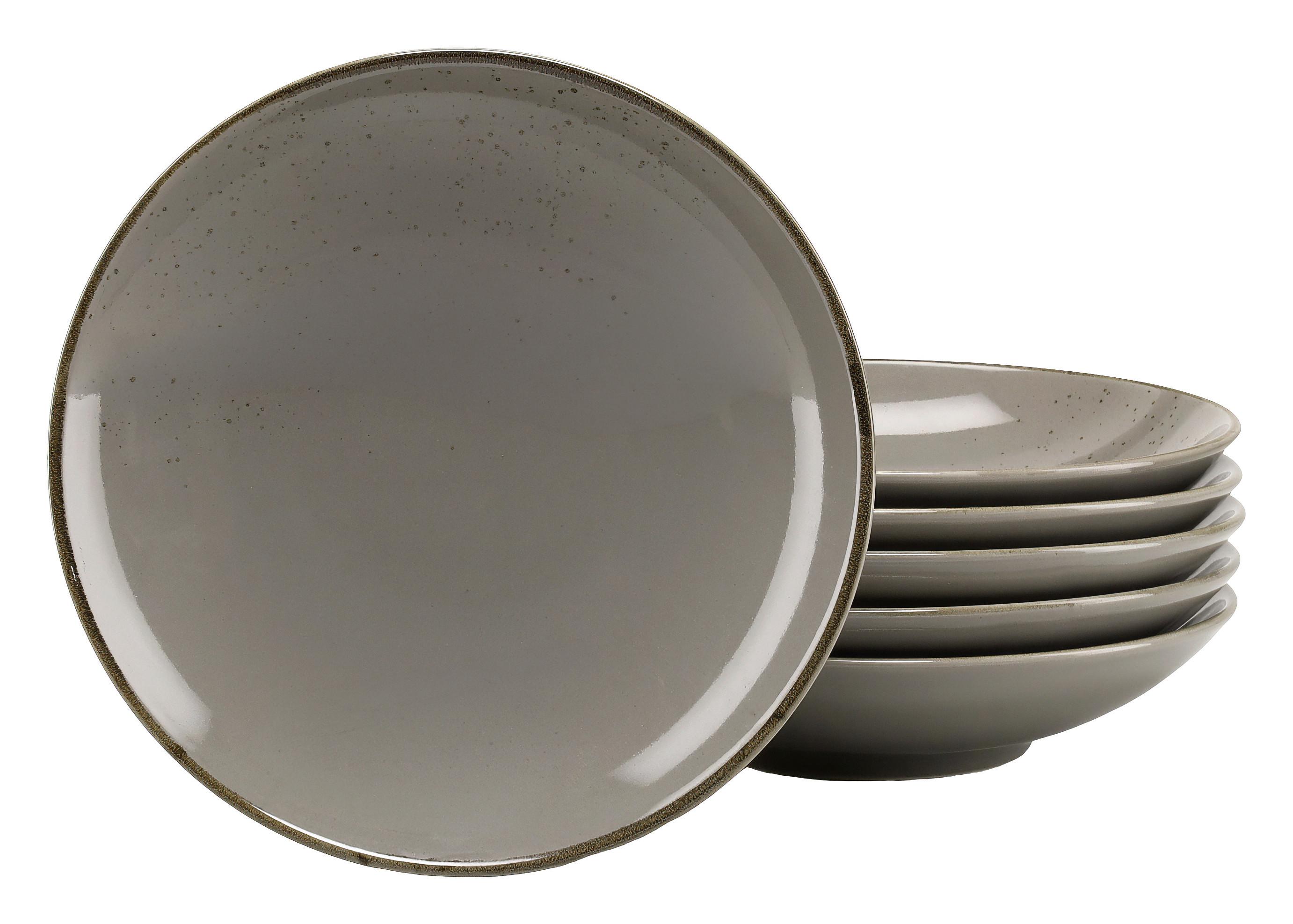 Set Globokih Krožnikov Stone, 6-Delni - siva, Trend, keramika (22cm) - Creatable