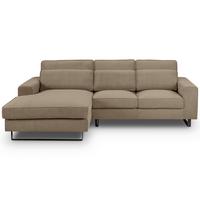 Ecksofa Bolivia Braunbeige Cord - Beige/Beigebraun, Basics, Holzwerkstoff/Textil (276/183cm) - MID.YOU