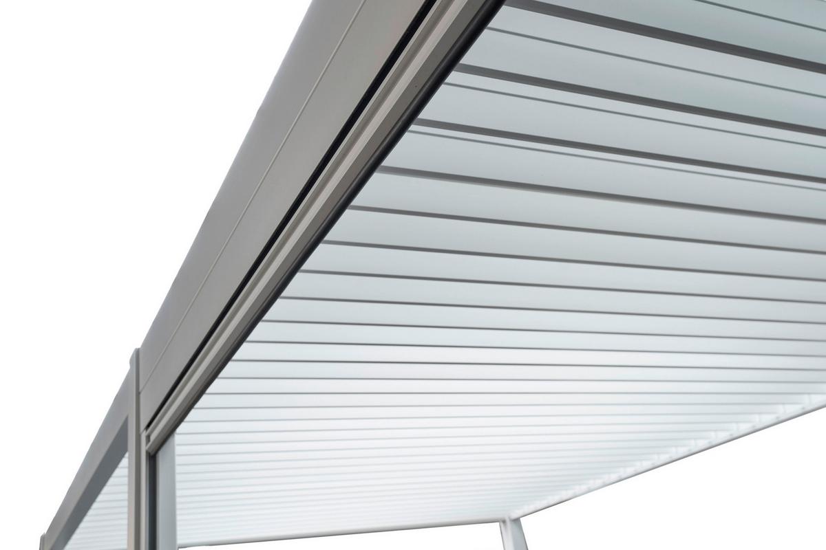 Rolo Za Pergolo Mirador, Bela, 400x250cm - siva/bela, Moderno, kovina/tekstil (400/250/10cm) - Gardenson