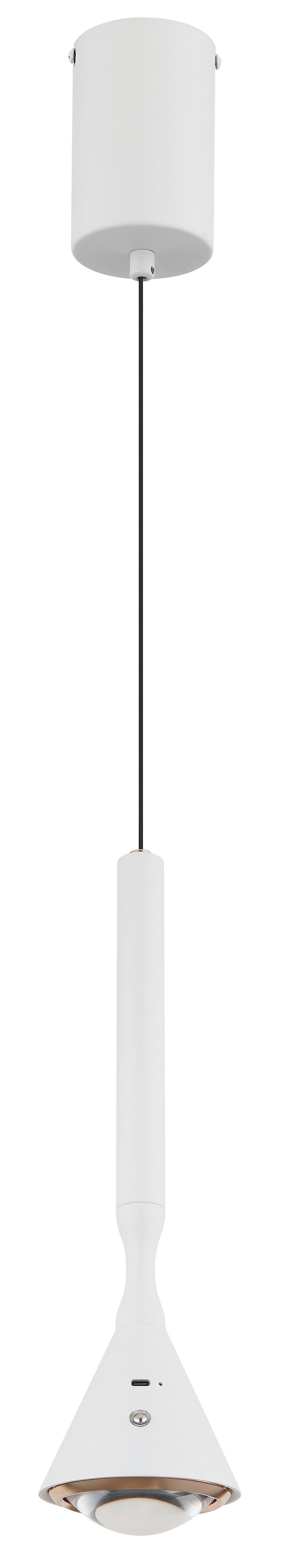 Led-hängeleuchte 16061w Lucinda - Weiss, Design, Kunststoff/Metall (9,9/50-210cm) - Globo