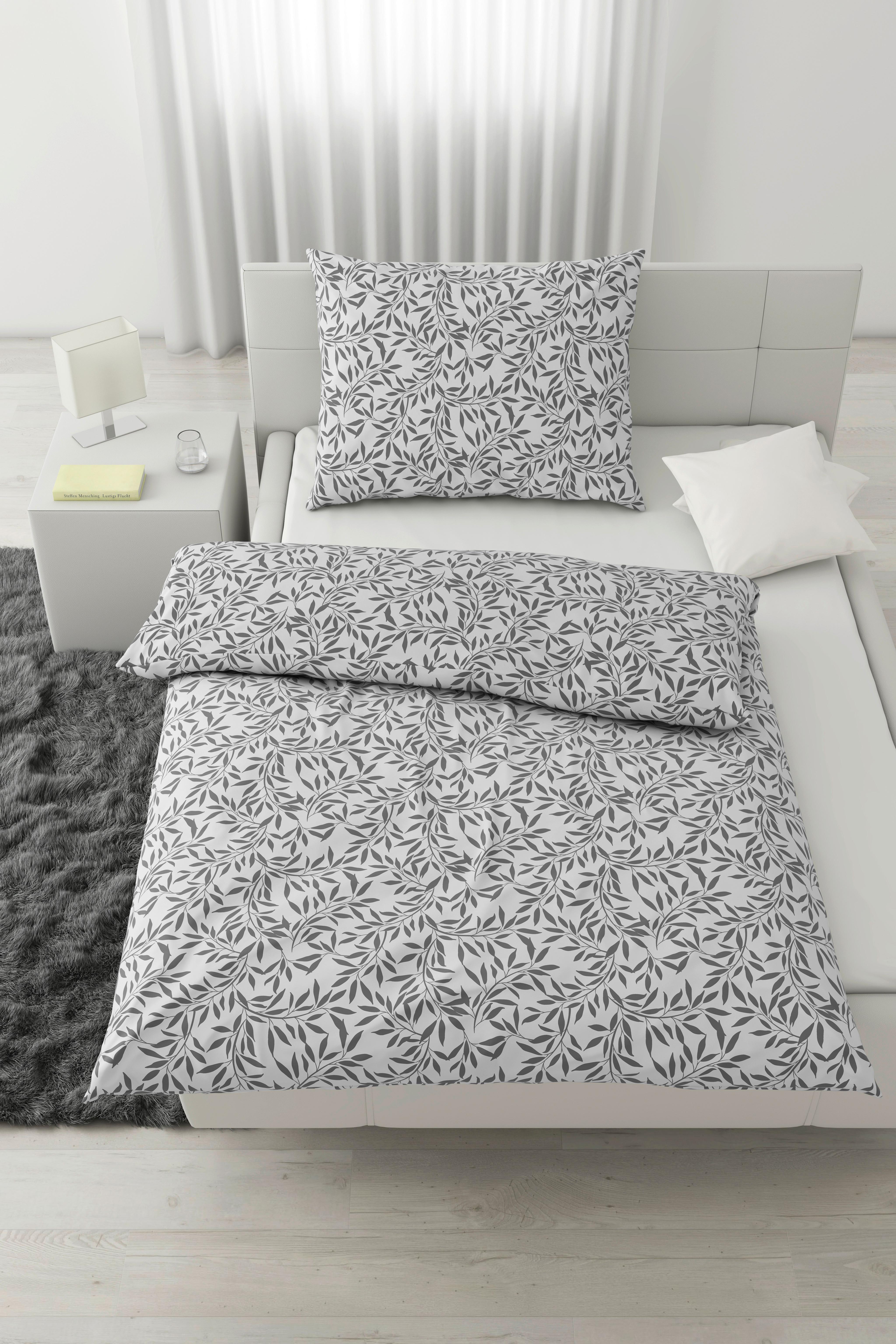 Ágyneműhuzat-garnitúra Tiffany - fehér/szürke, Konventionell, textil (140/200cm) - Modern Living