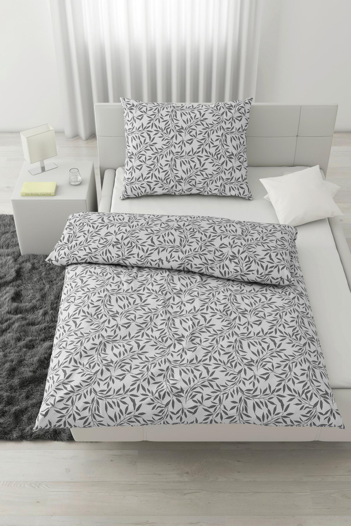 Ágyneműhuzat-garnitúra Tiffany - fehér/szürke, Konventionell, textil (140/200cm) - Modern Living