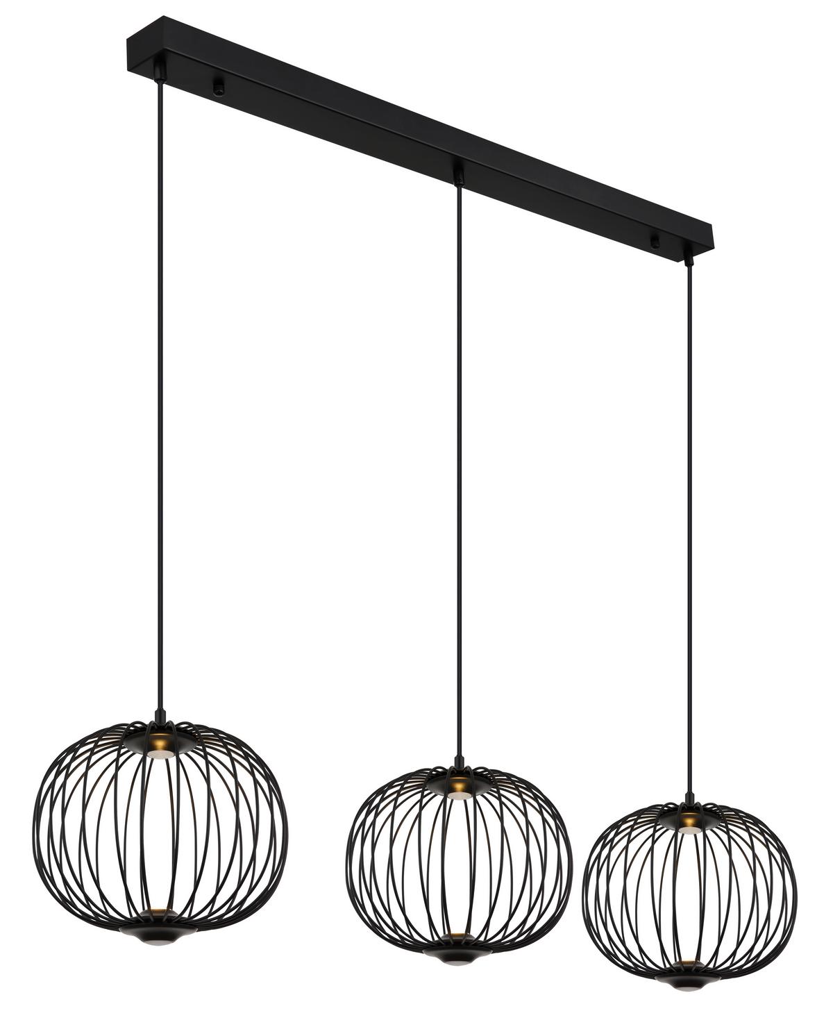 LED-Hängeleuchte Galway Schwarz max. 43 Watt - Schwarz, Basics, Kunststoff/Metall (126/30/150cm) - Globo