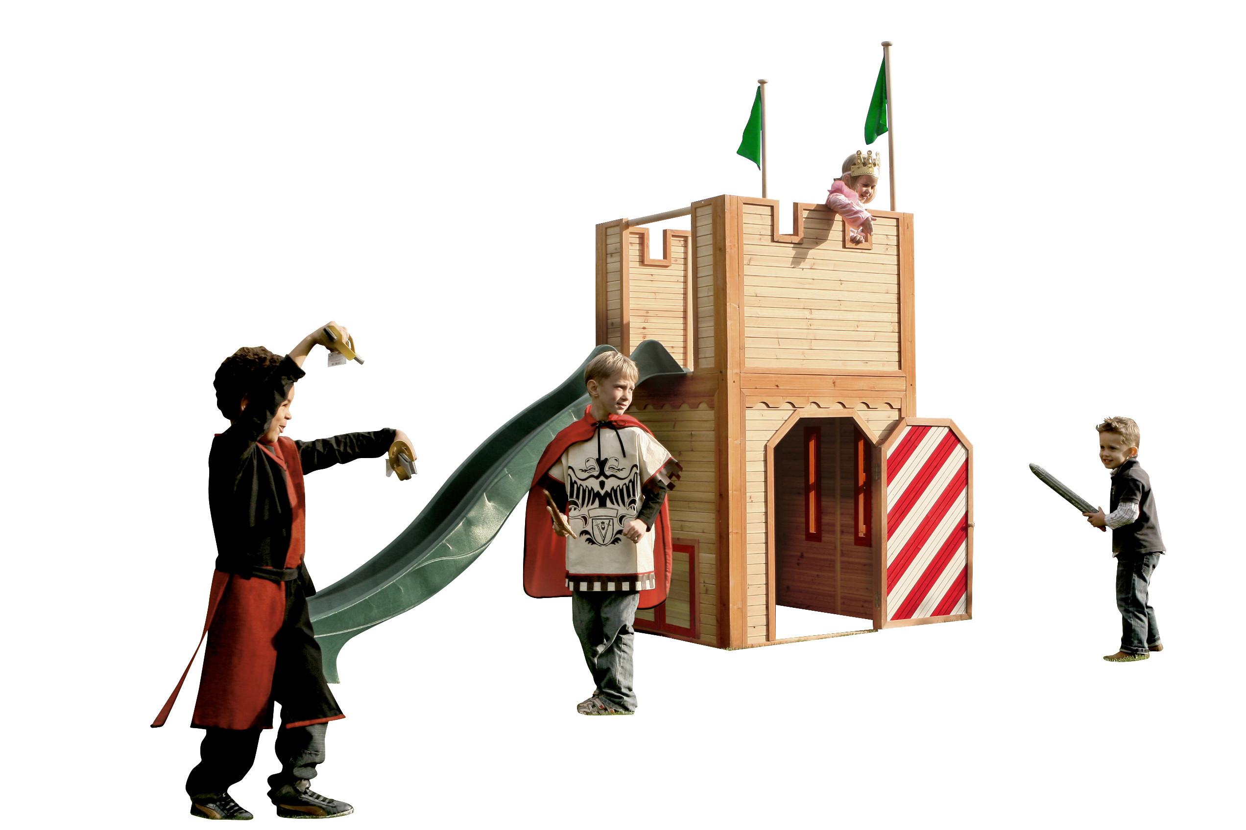 Spielturm Arthur aus Zedernholz - Braun/Grün, Basics, Holz (319/110/195cm) - Ambia Garden