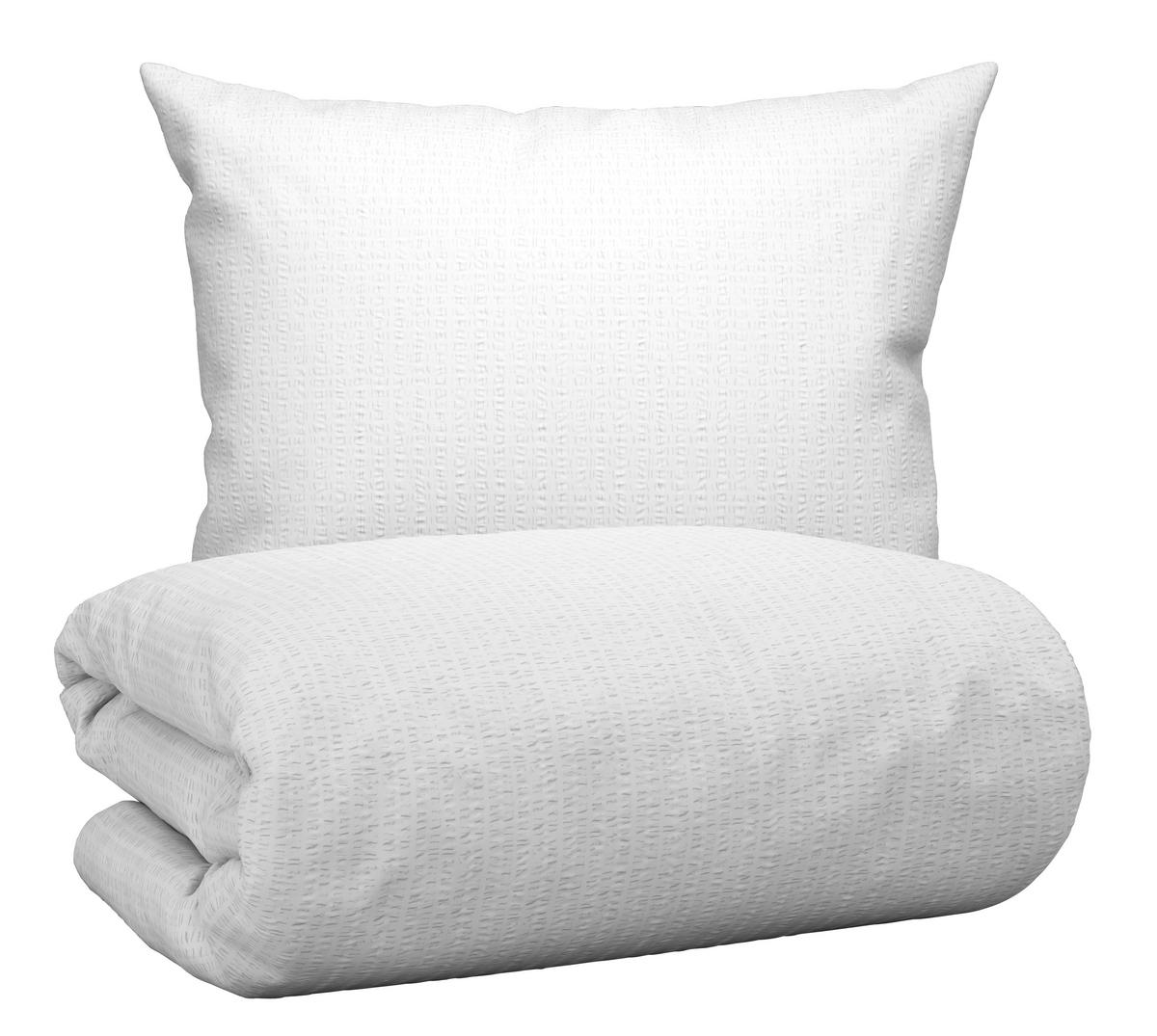 BETTWÄSCHESET GISI - Weiss, Konventionell, Textil (160/210cm) - Modern Living