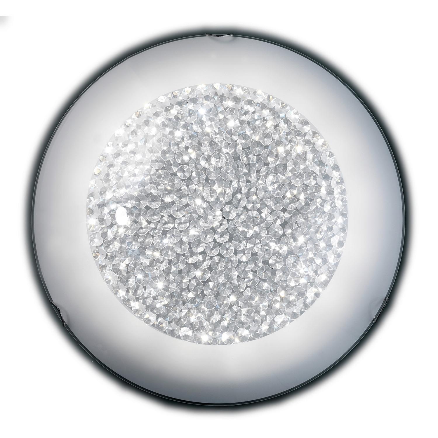 Led Mennyezeti Lámpa 1011/plg Brill - krómszínű/átlátszó, Design, üveg/fém (50/50/13cm)