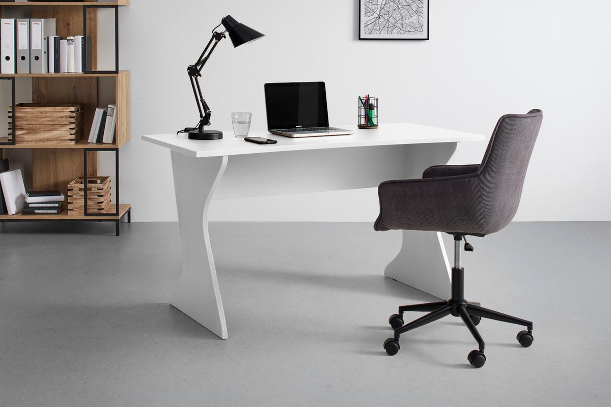 Schreibtisch Utapau in Weiß - Weiß, MODERN, Holzwerkstoff (140/76,2/65cm) - Mömax
