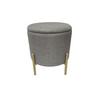 Hocker Logan Grau Samt mit Stauraum - Goldfarben/Grau, Design, Textil/Metall (36/40/36cm) - Echtwerk