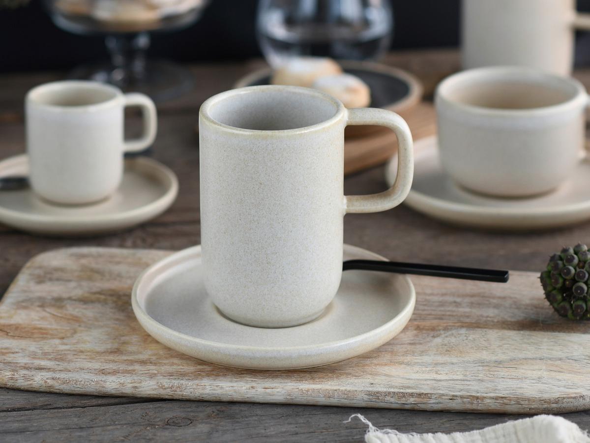 Kávésbögrekészlet 25261 Uno Offwhite - fehér, Trend, kerámia (300ml) - Creatable