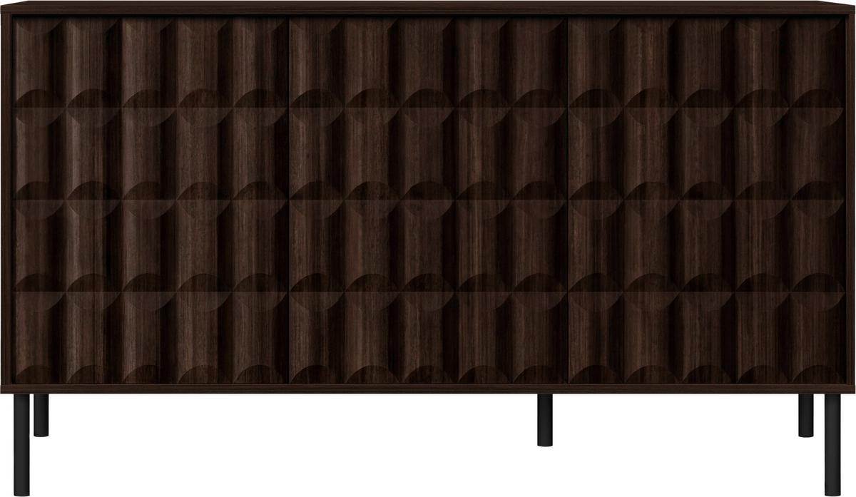 Sideboard Diamond Dunkelbraun - Dunkelbraun/Schwarz, Design, Holzwerkstoff/Metall (155/91/40cm) - Mömax