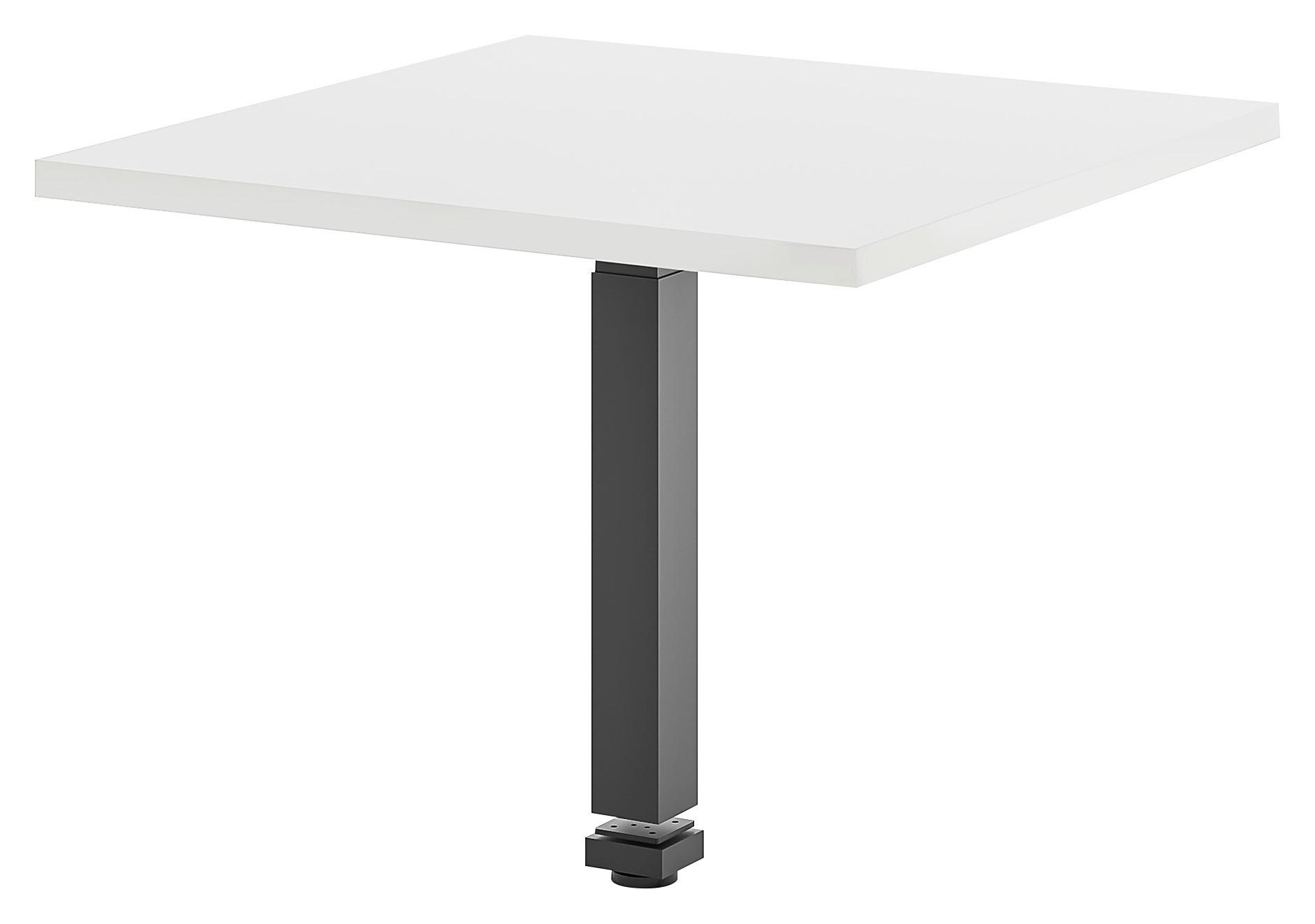Schreibtischplatte Big Profi Office Schwarz/weiss - Weiss/Schwarz, Modern, Holzwerkstoff/Metall (80/68-88/80cm) - Mömax