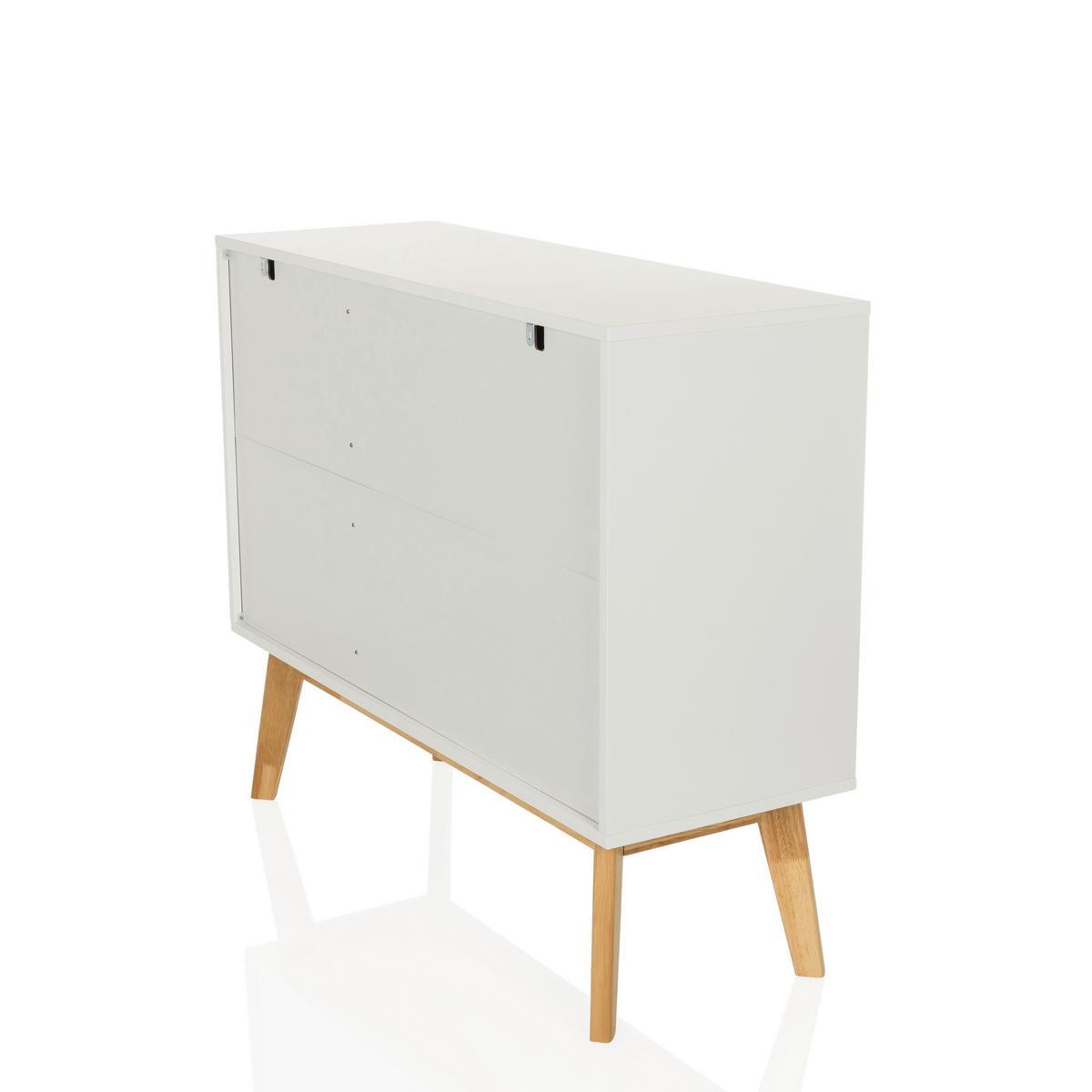 Široka Komoda Tarolo I, Bela - svetlo rjava/bela, Moderno, leseni material (97/34/80cm) - MID.YOU