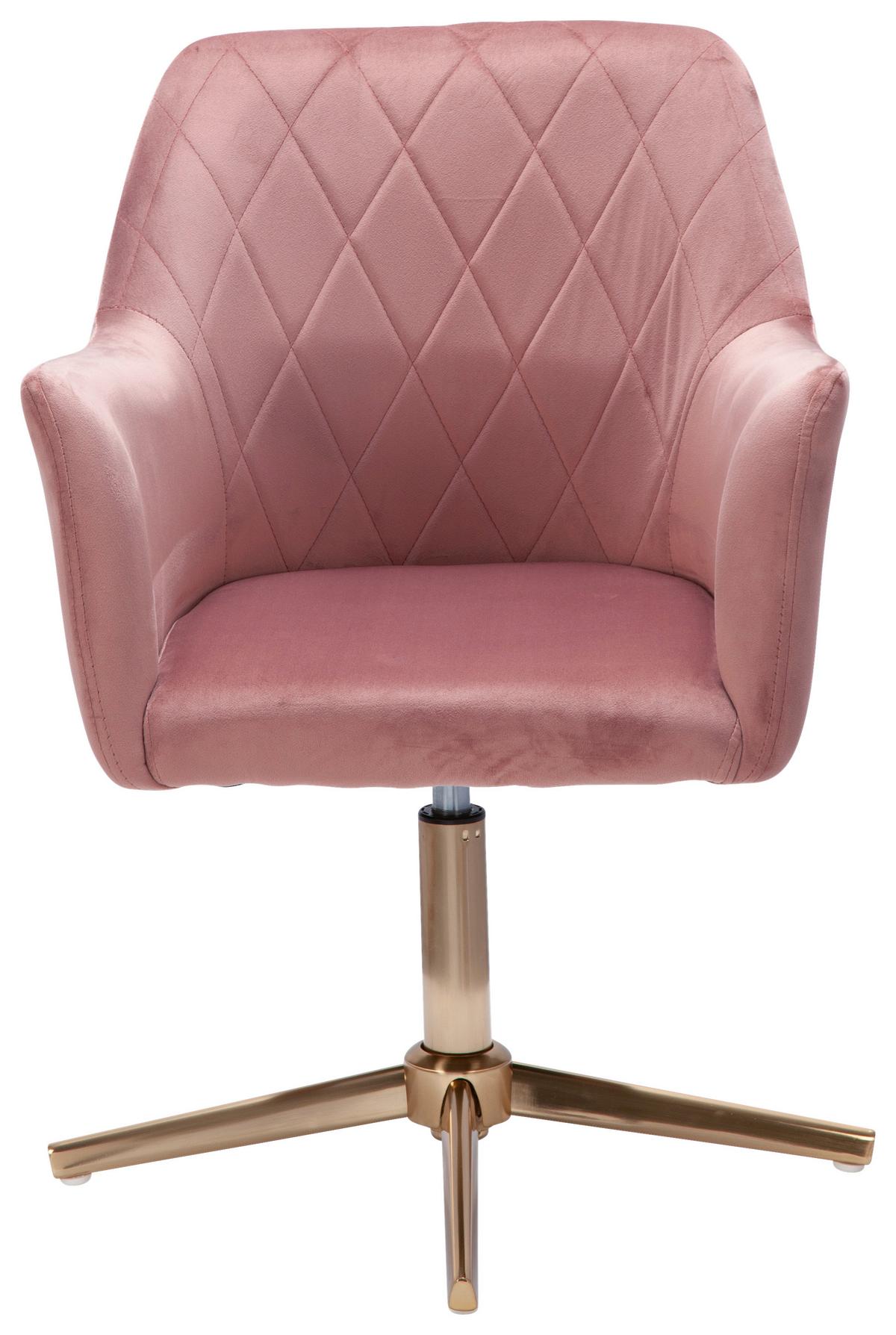 Naslanjač Wl6.306 - zlate barve/roza, Konvencionalno, kovina/tekstil (55/97/55cm) - MID.YOU