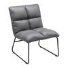 Sessel Eleina Grau Lederlook - Schwarz/Grau, MODERN, Textil/Metall (71/82/70cm) - Bessagi Home