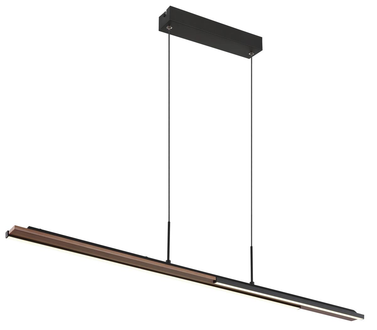 LED-HÄNGELEUCHTE 67182 QUITO - Weiss/Dunkelbraun, Design, Kunststoff/Metall (100,4/6/150cm) - Globo