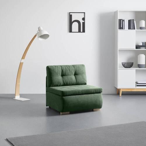 Schlafsessel Modena in Olivgrün - Schwarz/Olivgrün, Kunststoff/Textil (89/88/90cm) - Mömax