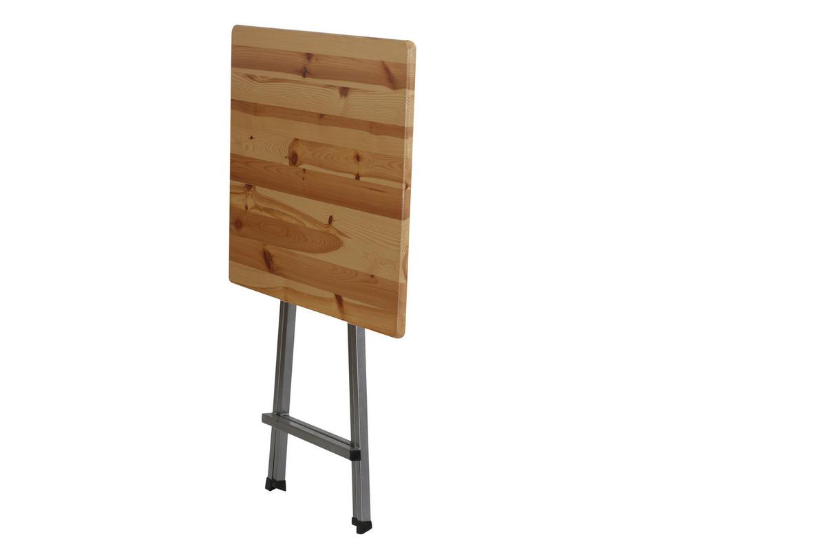 Stehtisch Echtholz/Grau - Naturfarben/Grau, MODERN, Holz/Metall (80/120/118cm) - Gardenson
