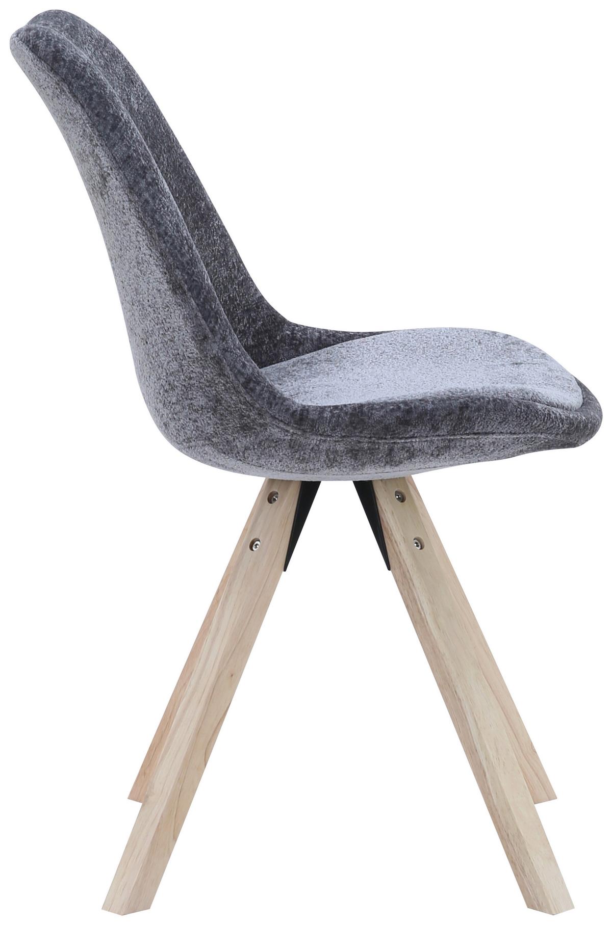 Stol Lilly 2, Antracit - naravne barve/antracit, Moderno, tekstil/les (49/85/57cm) - Based