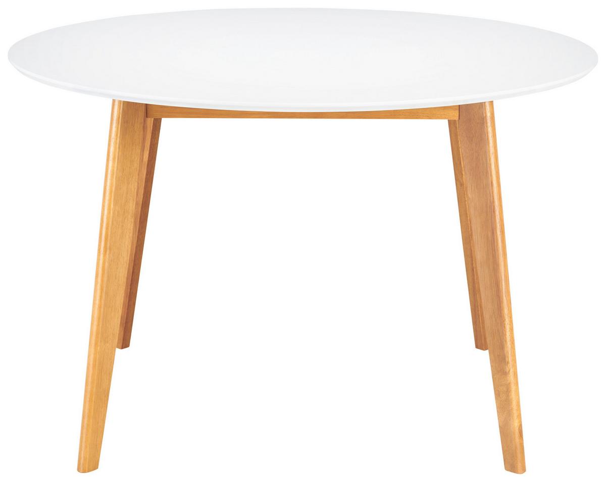 STÓŁ DO JADALNI ASTRID -PO- - biały, Design, materiał drewnopochodny/drewno (105/105/76cm) - Livetastic