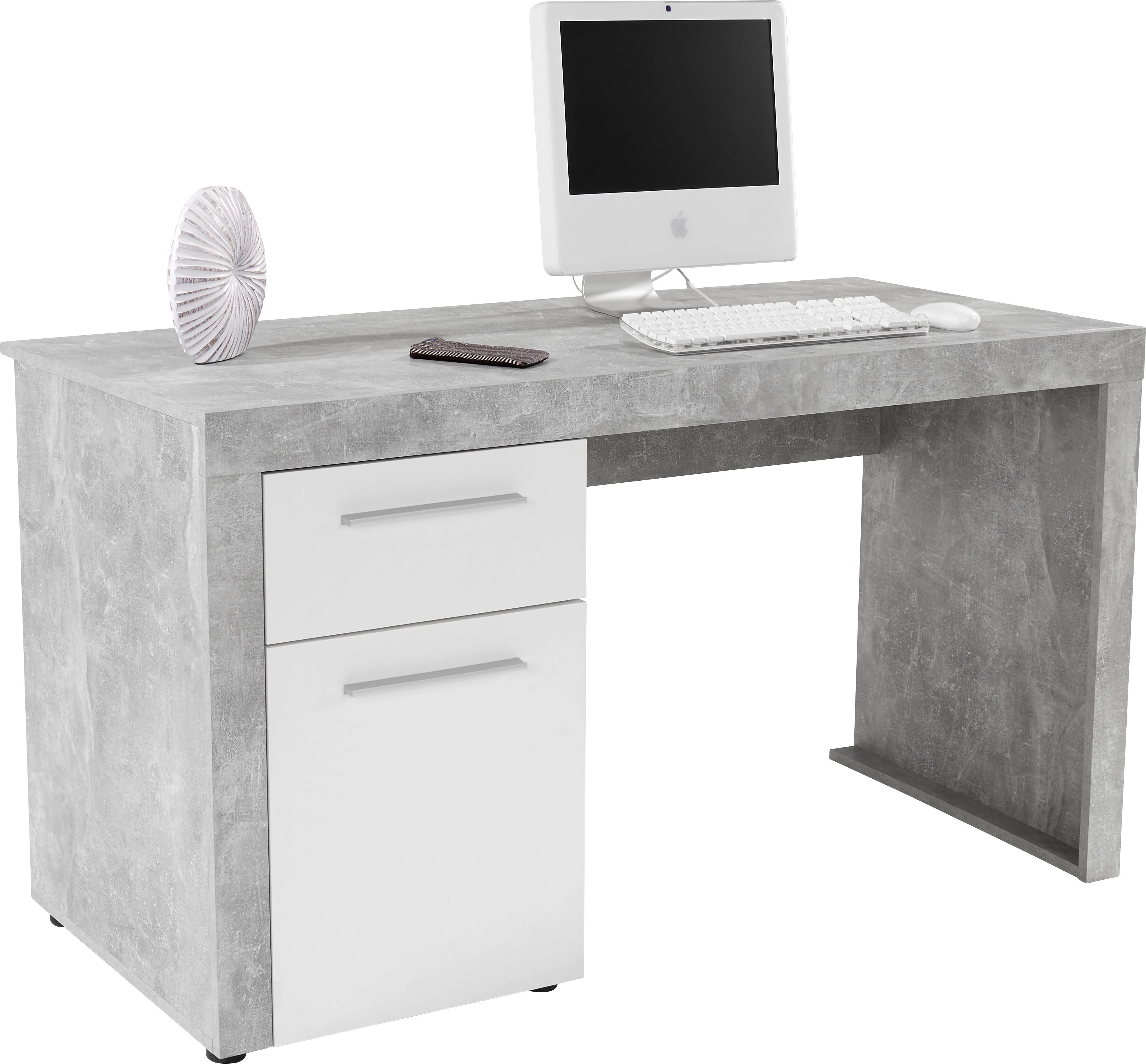 Masă de birou Focus - alb/gri, Modern, lemn (148,9/75,5/60cm) - Modern Living