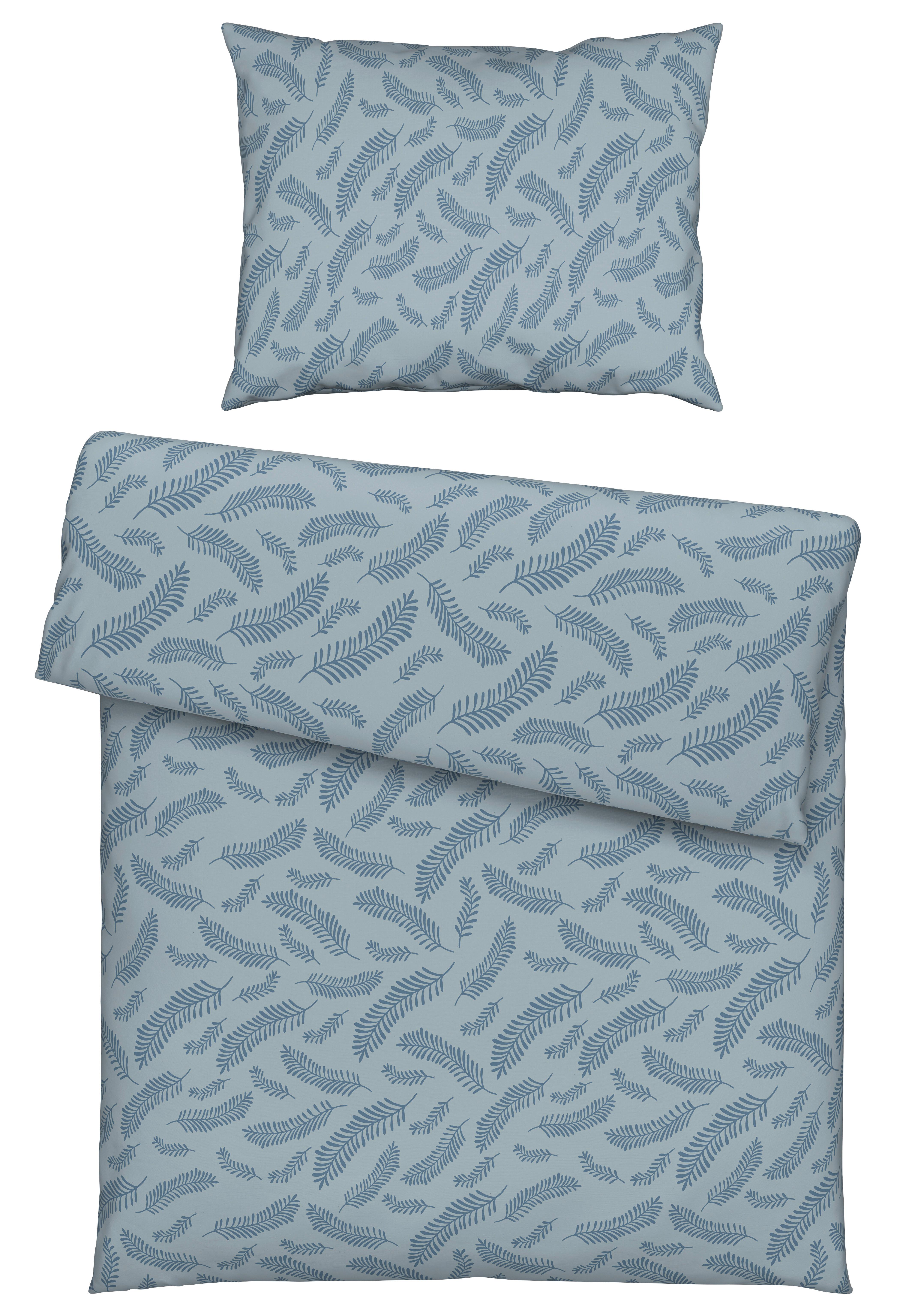 Bettwäsche Ferns XL Blau ca. 140x220cm - Blau, MODERN, Textil (140/220cm) - Mömax
