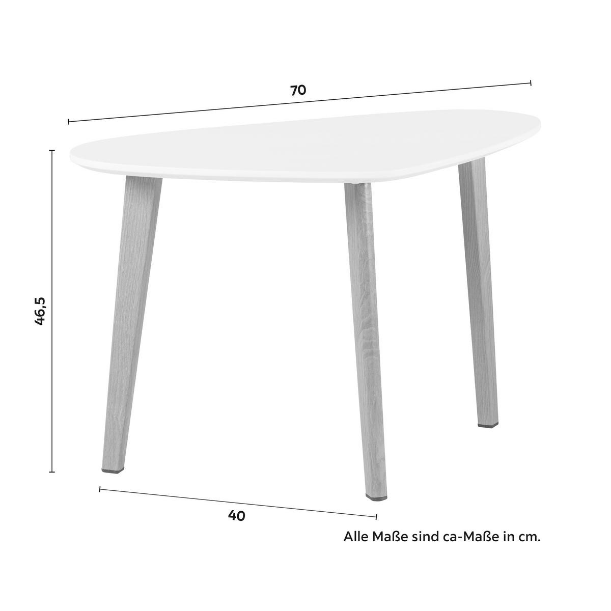 Couchtisch Kimi Weiß Buche MDF - Buchefarben/Weiß, MODERN, Holz/Metall (70/40/46,5cm) - Bessagi Home