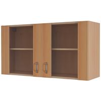 Küchenoberschrank in Buchefarbe 'Nano' - Edelstahlfarben/Buchefarben, MODERN, Holzwerkstoff/Kunststoff (100/54/32cm) - FlexWell