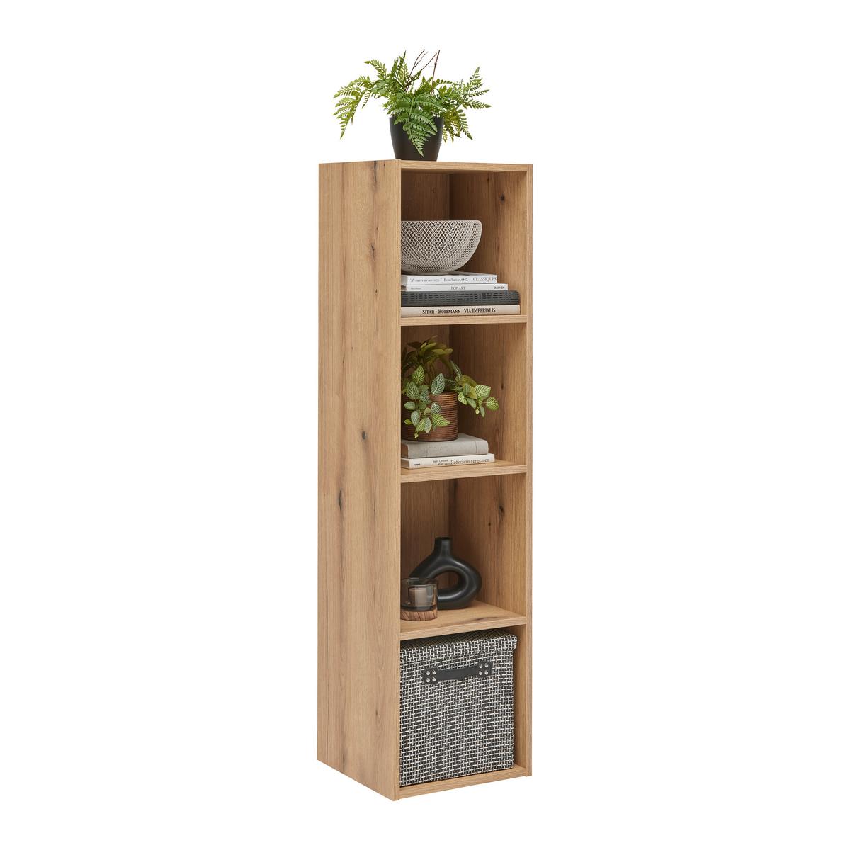 Regal Lugo Eichefarben - Schwarz, Modern, Holzwerkstoff/Kunststoff (135/43,2/34,4cm) - Mömax