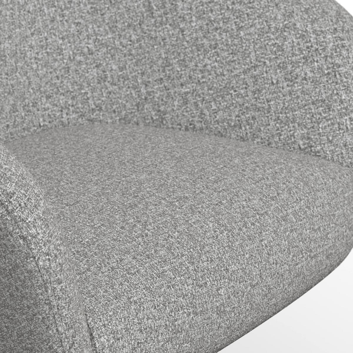 Armlehnstuhl Amina Grau Webstoff Drehbar Gepolstert - Schwarz/Grau, MODERN, Textil/Metall (64/81/63cm) - Bessagi Home