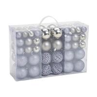 Christbaumkugel-Set Grau 100-teilig - Grau, Basics, Kunststoff (35,0/23,0/12,0cm)