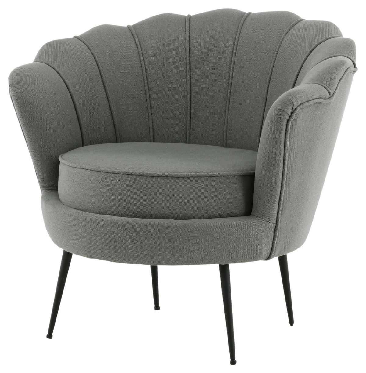 Sessel Calais ca. 83x76 cm Grau - Schwarz/Grau, Design, Textil/Metall (83/76/77cm) - Livetastic