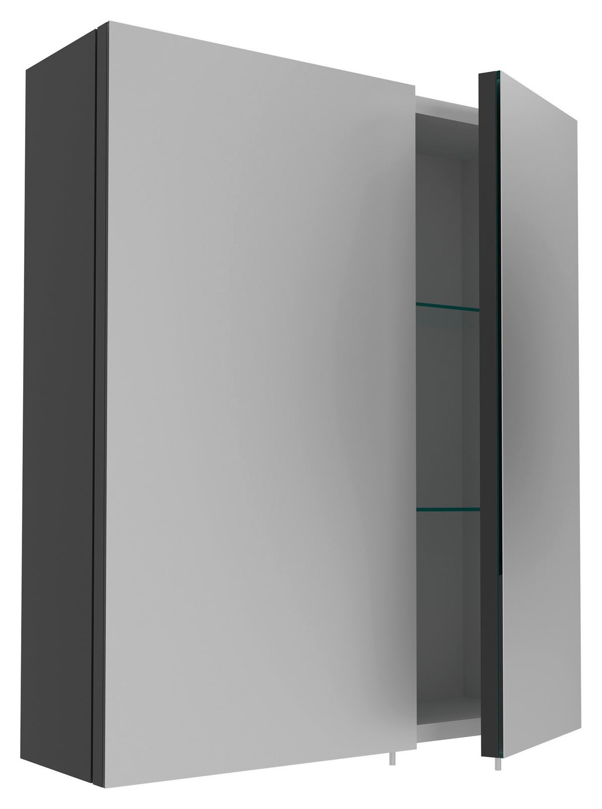 ŁAZIENKA REEF - biały wysoki połysk/czarny, Modern, metal/drewno (60/119/46cm) - MID.YOU
