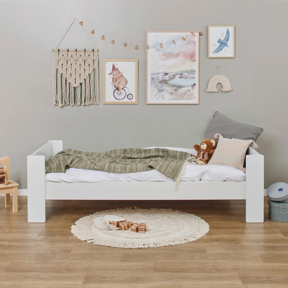 Kinder-/Juniorbett Weiß ca. 90x200 cm - Naturfarben/Weiß, MODERN, Holz/Holzwerkstoff (90/200cm) - MID.YOU
