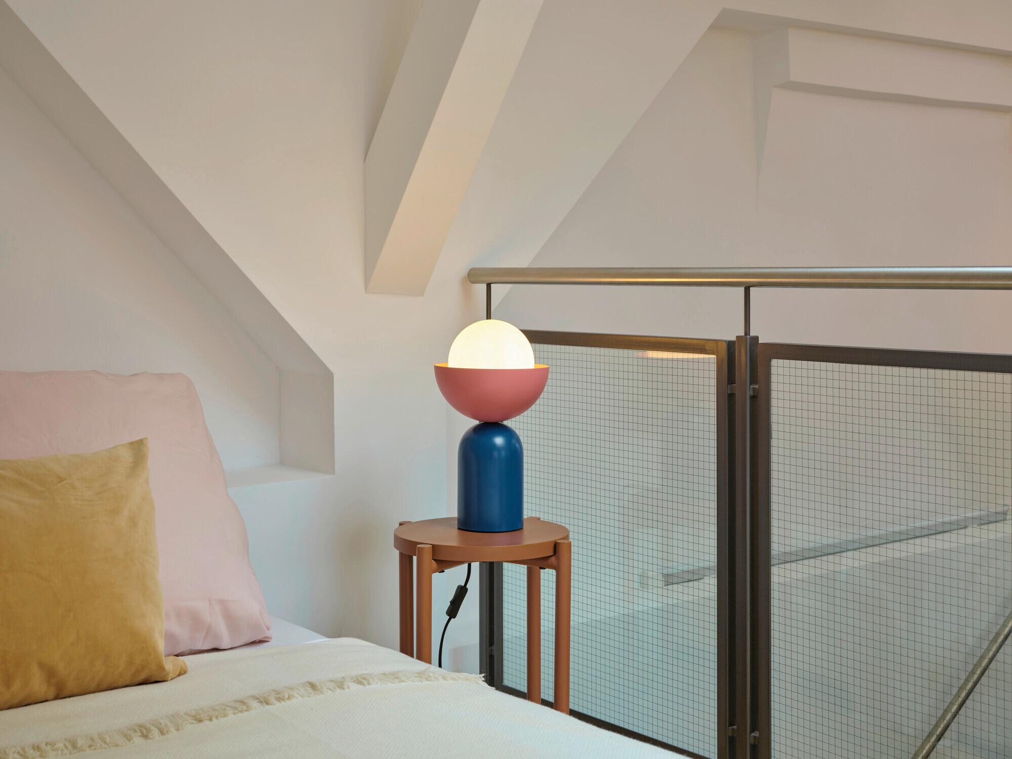 LAMPA STOŁOWA DECOR BOWL TABLE E14 BL - różowy/niebieski, Basics, metal/szkło (20/36,5cm) - Osram