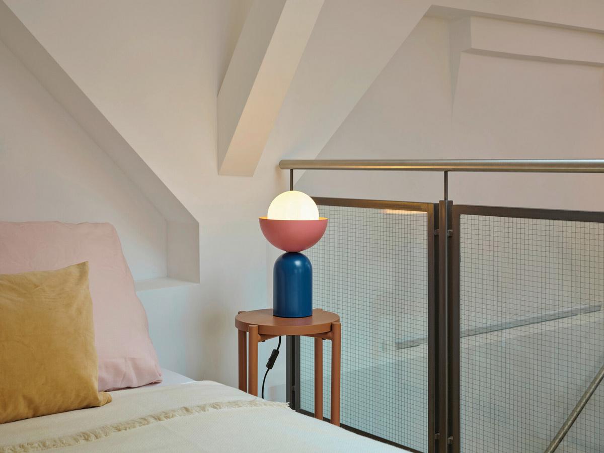 LAMPA STOŁOWA DECOR BOWL TABLE E14 BL - różowy/niebieski, Basics, metal/szkło (20/36,5cm) - Osram