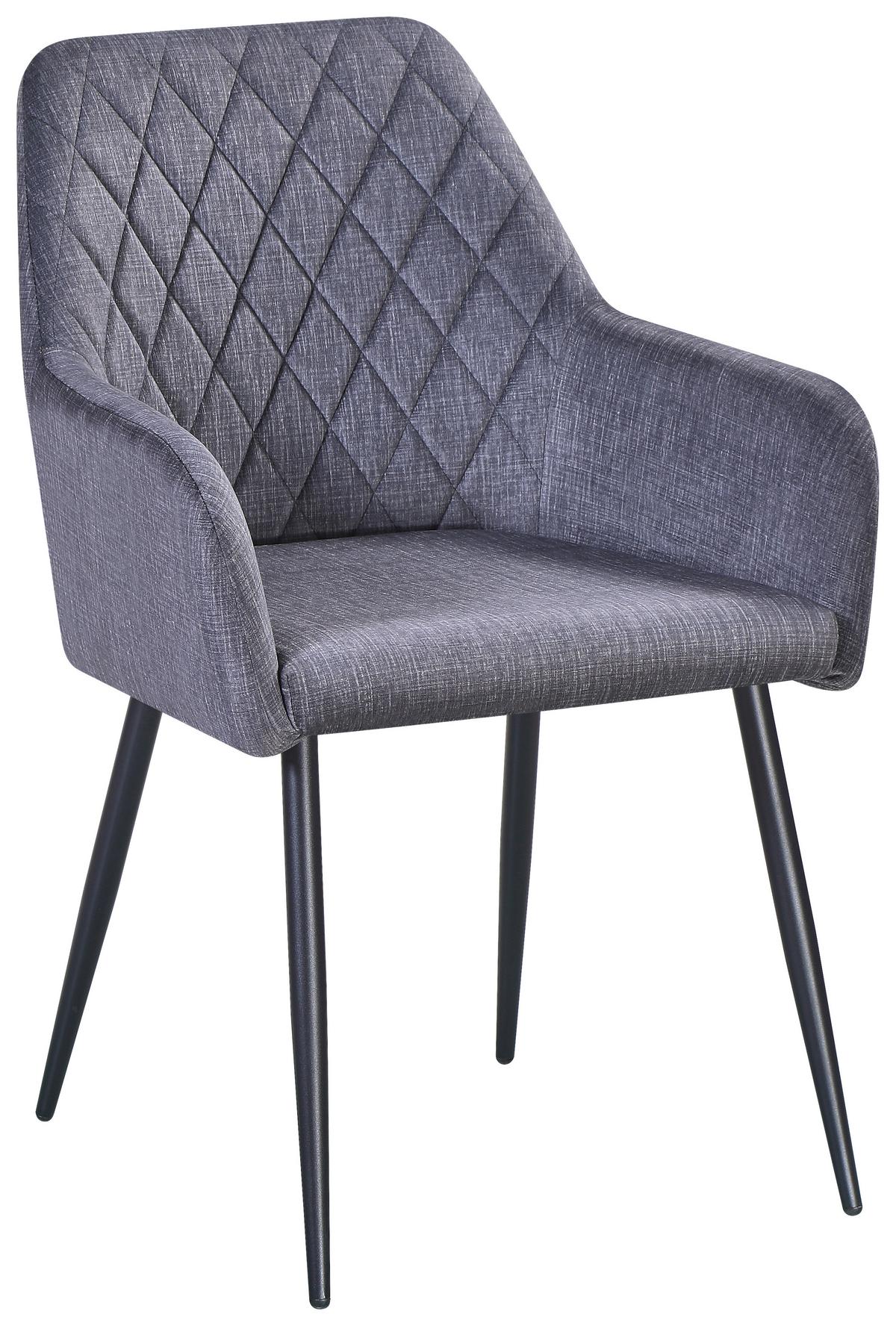 Armlehnstuhl Maja Grau/Schwarz - Schwarz/Grau, MODERN, Textil/Metall (58/86/61cm) - Mömax