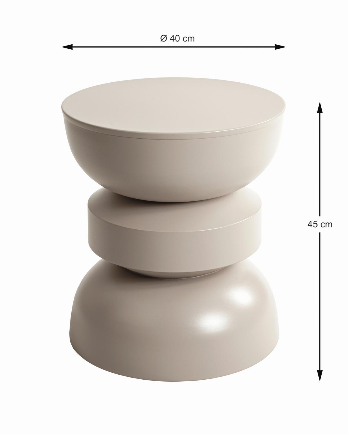 STOLIK BOCZNY STEEL 4 - kaszmir, Design, metal (40/40/45cm)