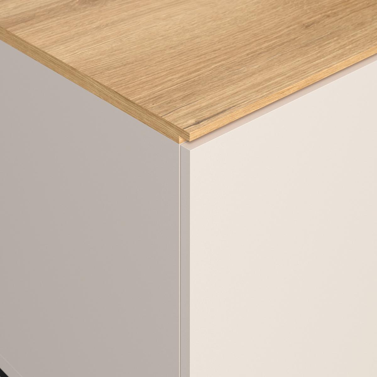 Comodă TV KING - cașmir/culoare lemn stejar, Modern, material pe bază de lemn (200/54/40cm) - Modern Living