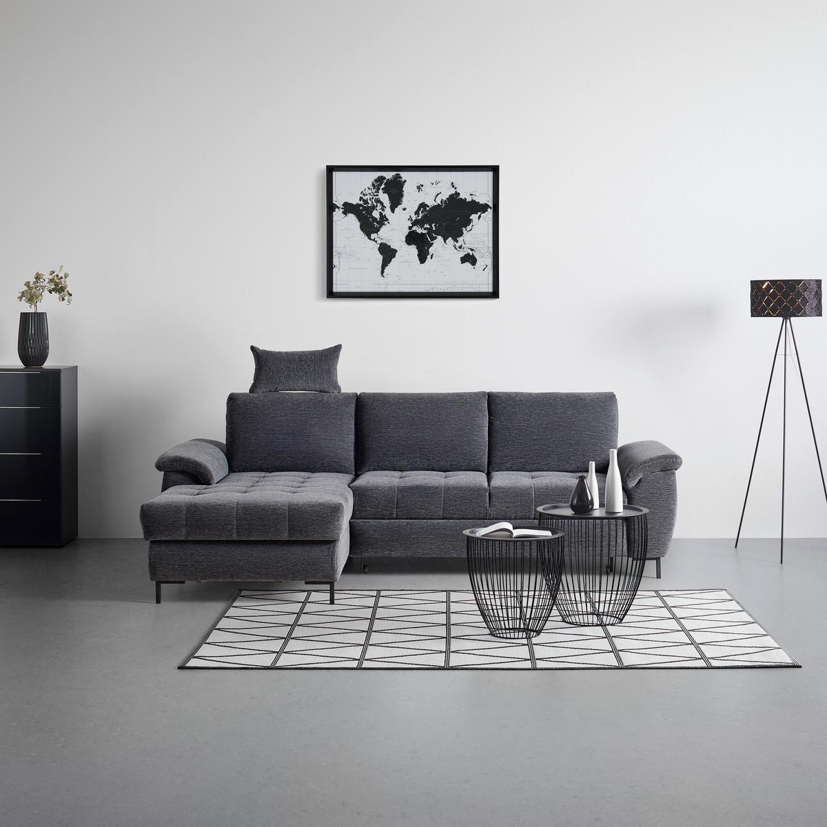 Naslon Za Glavo Focus L - siva, Konvencionalno, kovina/tekstil (50/26cm) - Based