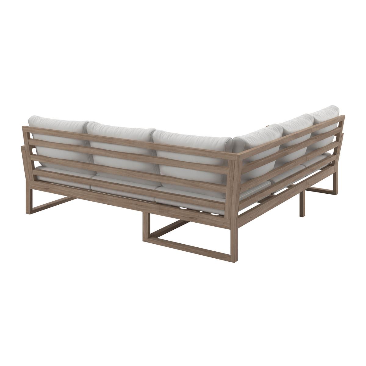 Dining-Loungeset Anouk Creme Holz/Outdoorstoff - Creme/Grauweiß, MODERN, Holz/Textil (194/67/71cm) - Bessagi Garden