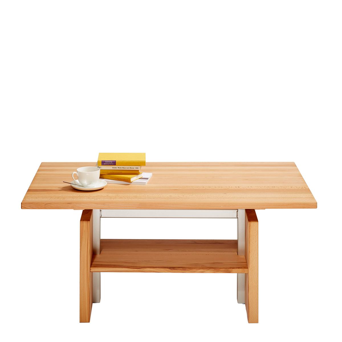 STOLIK KAWOWY PASSAU 1 - kolor bukowy, Konventionell, metal/drewno (110/65/55-69cm) - Linea Natura