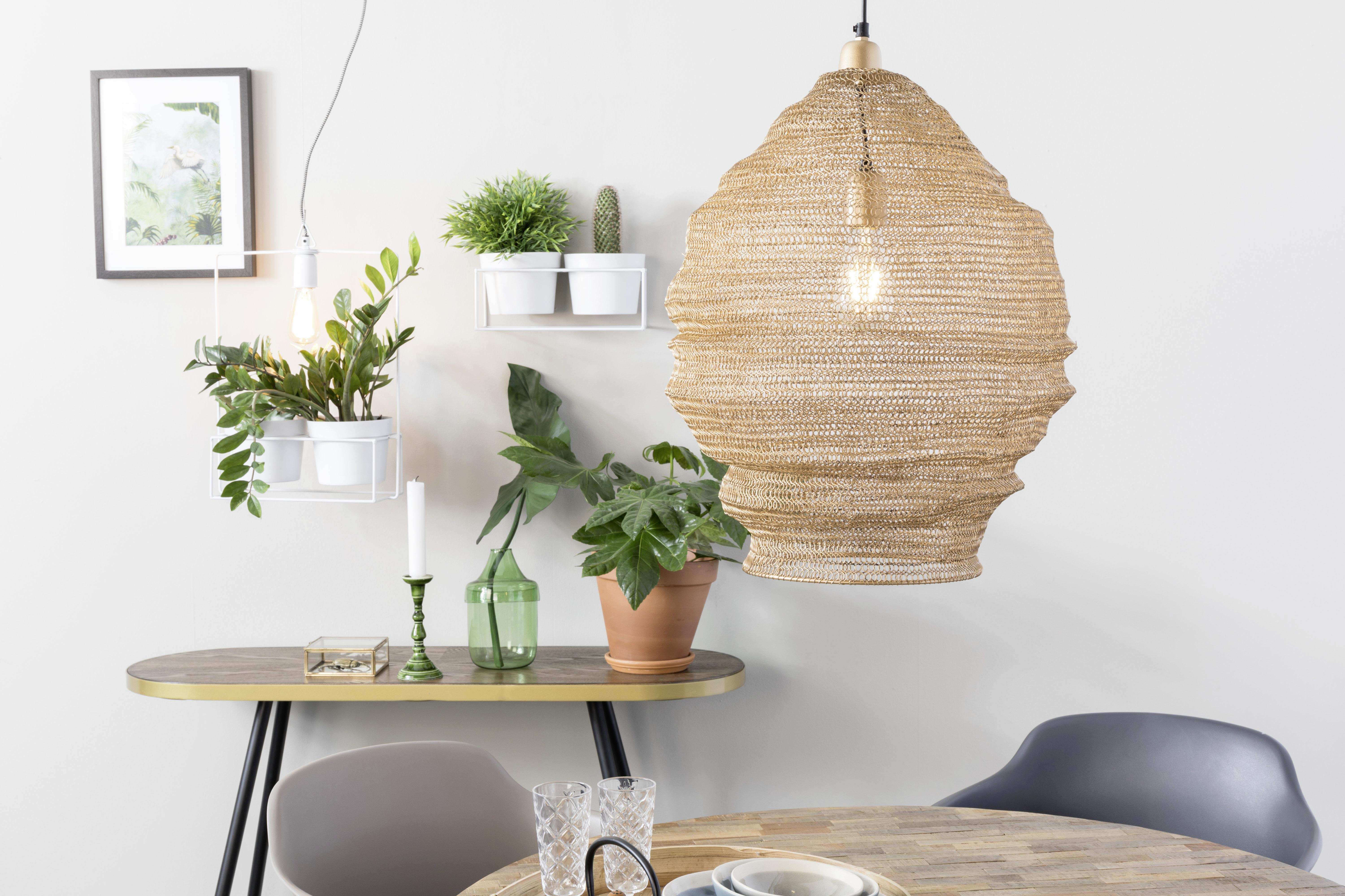 LAMPA WISZĄCA PENDANT LAMP LENA L BRASS - kolor mosiężny, Design, metal (48/158cm) - Zuiver