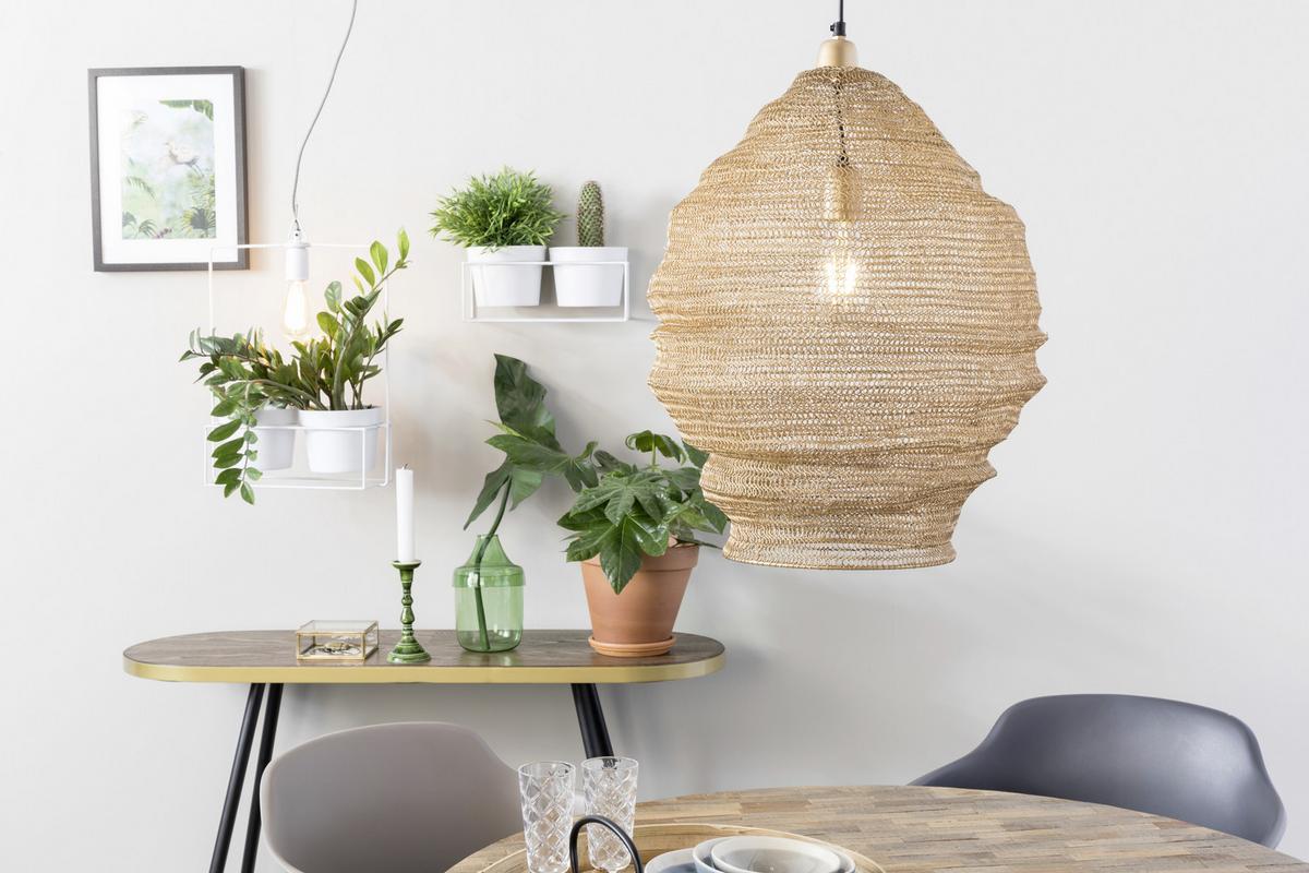 LAMPA WISZĄCA PENDANT LAMP LENA L BRASS - kolor mosiężny, Design, metal (48/158cm) - Zuiver