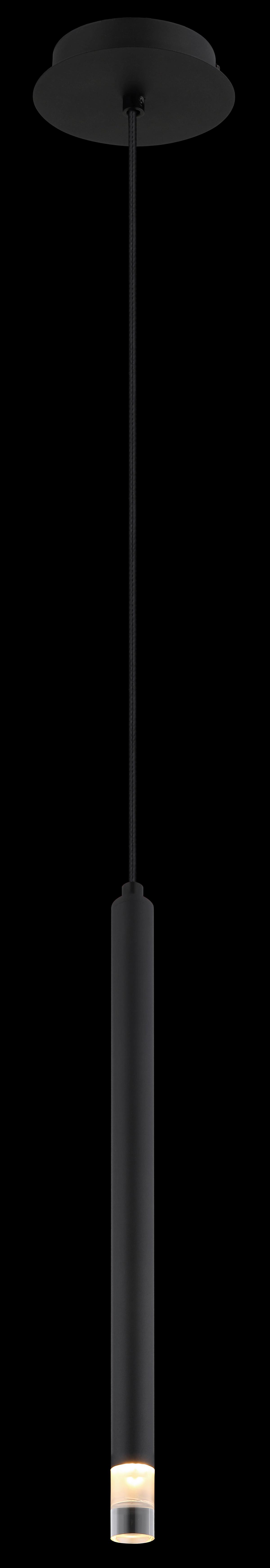 Hängeleuchte Blake Schwarz max. 4 Watt - Klar/Schwarz, Basics, Kunststoff/Textil (12/120cm) - Globo