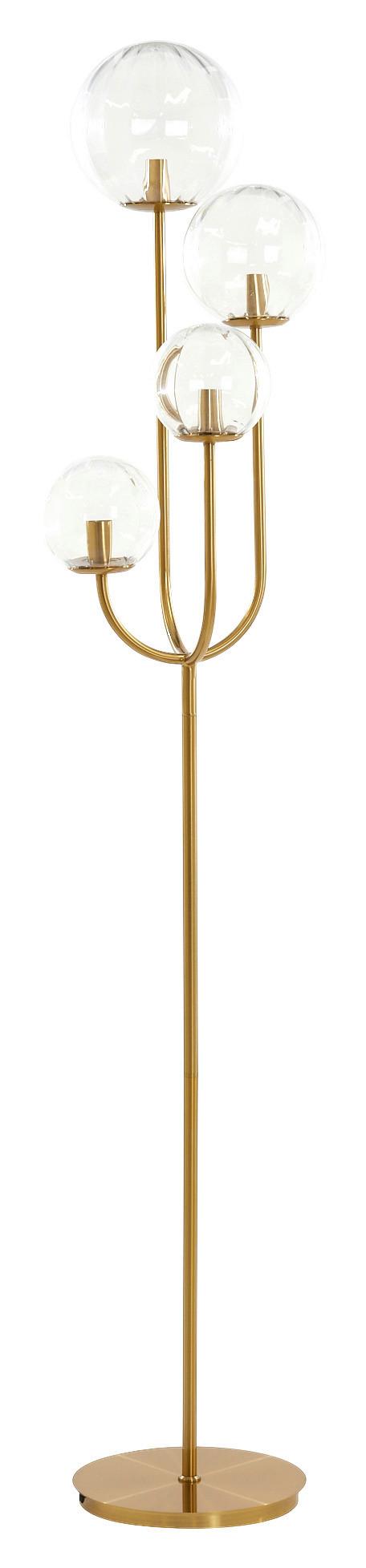 LAMPA STOJĄCA MAGDALA - kolor złoty, Design, metal (42/20/182cm) - Light & Living