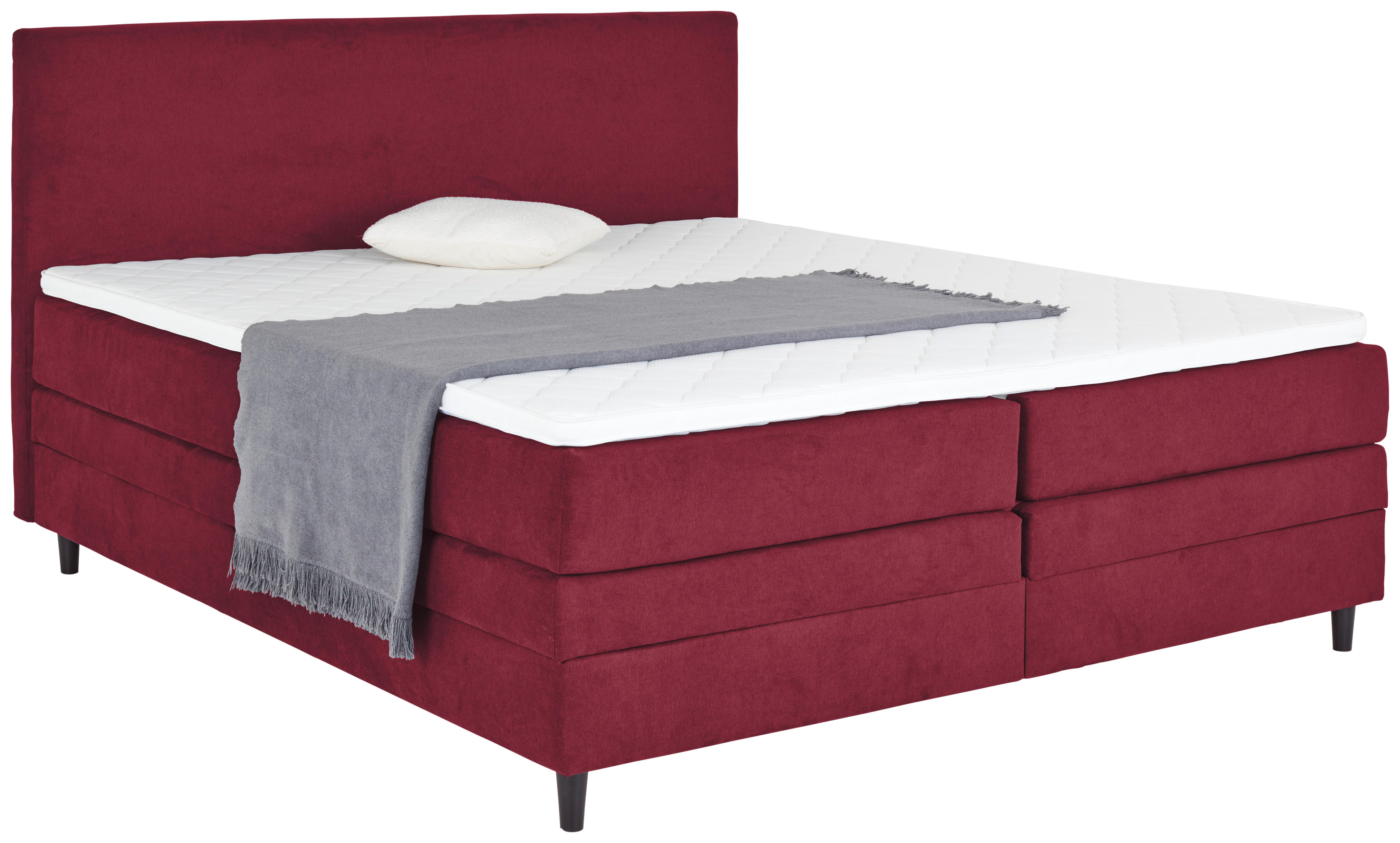 Boxspring Krevet Kleopatra - crvena, Konvencionalno, drvni materijal/tekstil (180/200cm) - Modern Living